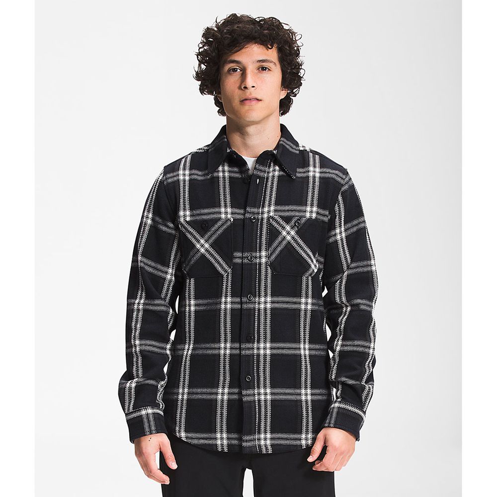 The North Face Shirts Mens Australia - The North Face Valley Twill Flannel Black (BFM-946072)